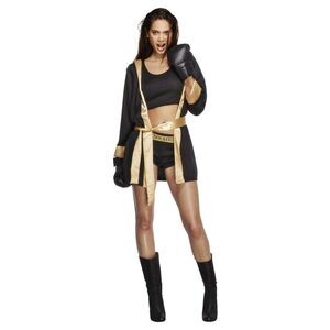 Fever Womens/Ladies Knockout Costume Set / Black/Gold